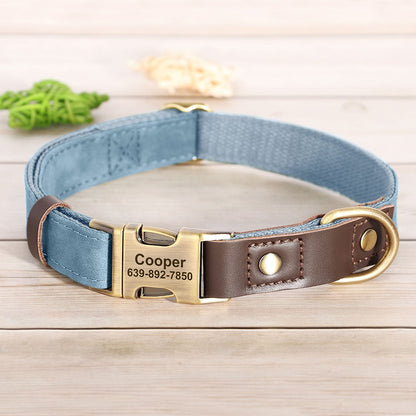 Coleira de cachorro de couro PU personalizada grátis coleira de cachorro gravada coleiras de cachorro ajustáveis fivela de estimação colar de identificação durável para cães pequenos médios grandes Pug
