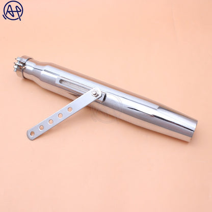 Universal Motorcycles Tapered Slip-On Exhaust Muffler Pipe Chrome/black for Harley Bobber Chopper Cafe Racer Racing