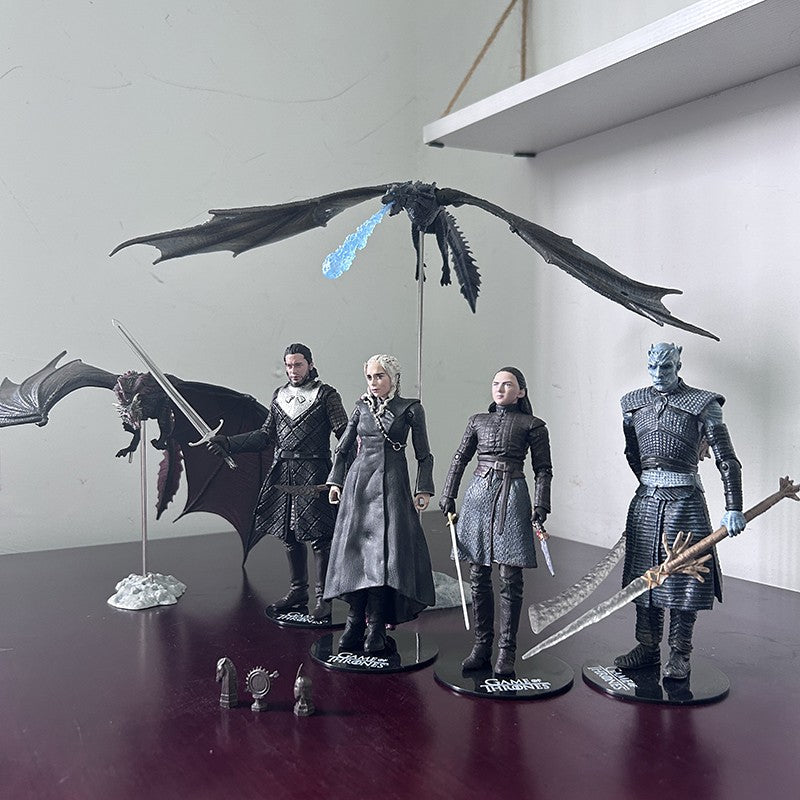 Jon Snow Night King Daenerys Targaryen Frost Wyrm Viserion Black Ice Dragon Rhaegal Action Figure Model Toys Desktop Decoration