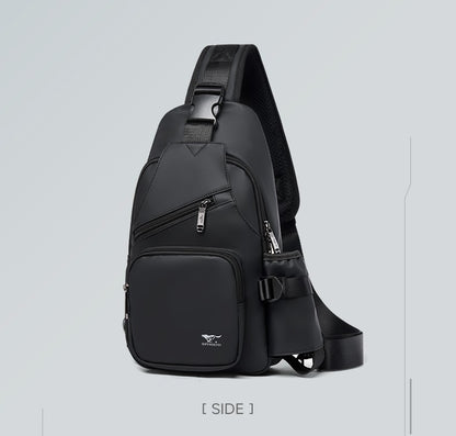 Septwolves Business Thin Printed Leather Crossbody Sling Bag Man Fashion Casual Travel Monogram Print Fabric iPad Shoulder Bag