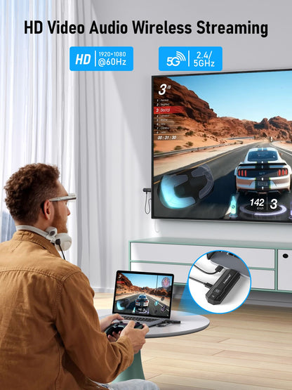 Transmissor e Receptor HDMI sem fio Lemorele 1080P Reunião Transmissor de Áudio Bluetooth para Laptop TV Projetor Monitor Câmera