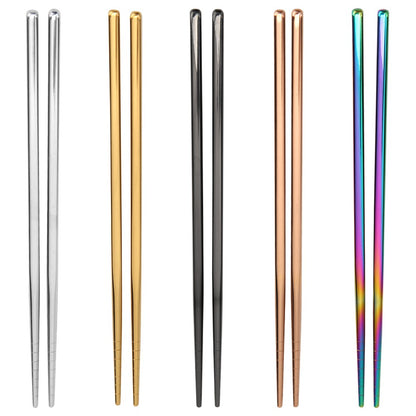 Pauzinhos Coloridos de Aço Inoxidável Portáteis Antiderrapantes Ecológicos Bastões de Comida Utensílios de Mesa de Cozinha