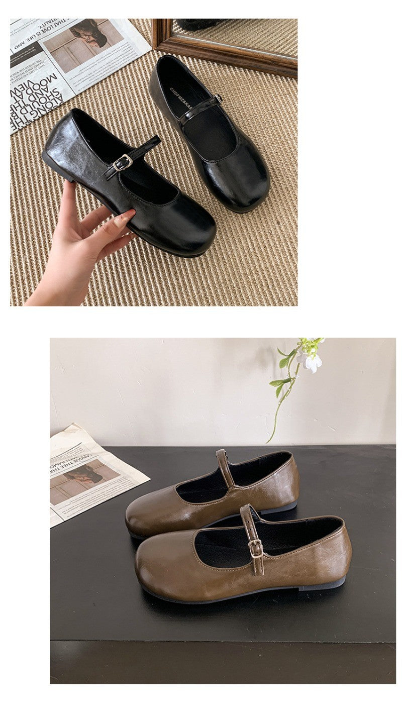 2025 New Elegant Comfortable and Versatile Woman Round Toe Lady Barefoot Flats Elegant Soft Sole Ballerina Party Mary Jane Shoes
