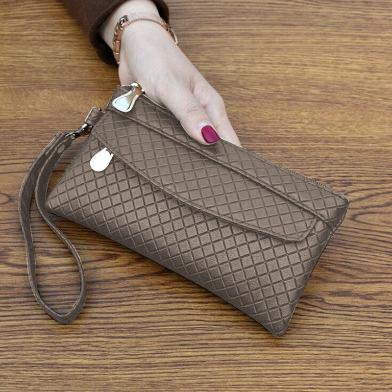 Bag Women 2023 New Simple Women's Clutch Bag Korean Version Embossed Plaid Small Bag Coin Purse Card Bags