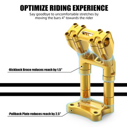 For Harley Street Glide FLHX 2006-2024 Street Glide Special FLHXS Ultra Limited 2014-2024 Kickback Riser 9" For 1" Handlebar