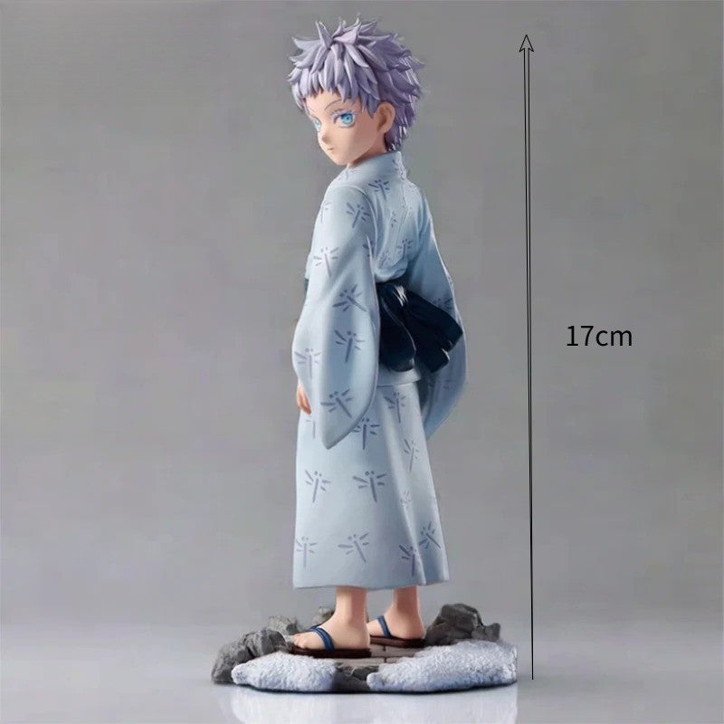 Boneco de Anime Jujutsu Kaisen Satoru Gojo Q Version Boneco de Ação Fofo Enfeite de Mesa de Anime Modelo de PVC Estátua Coleção Brinquedo Presente
