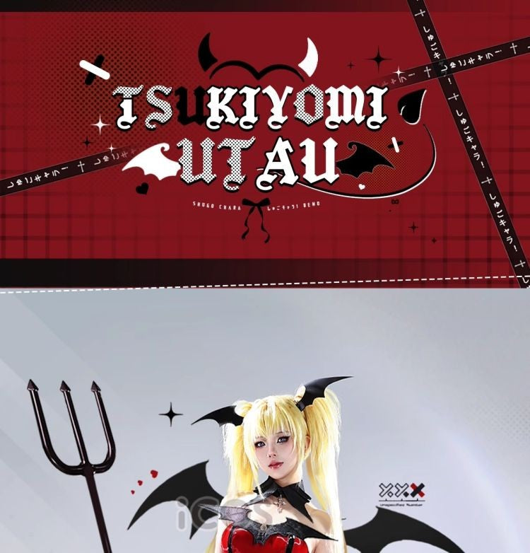 Utau Tsukiyomi Devil Costume Shugo Chara Cosplay Costume Full Set Anime Halloween Party Carnival Stage Performance Show