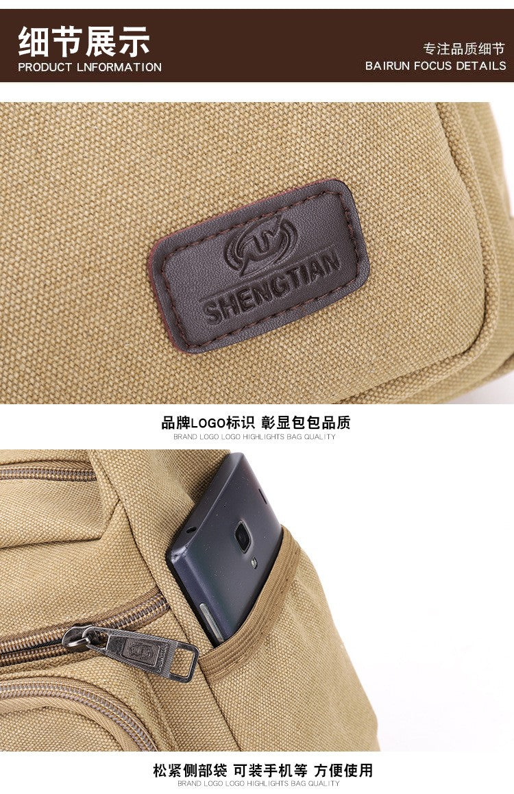 Men's Canvas Messenger Bag Single Shoulder High Quality Crossbody Bag Messenger Bag Commuter Travel Daily Use With Compartment