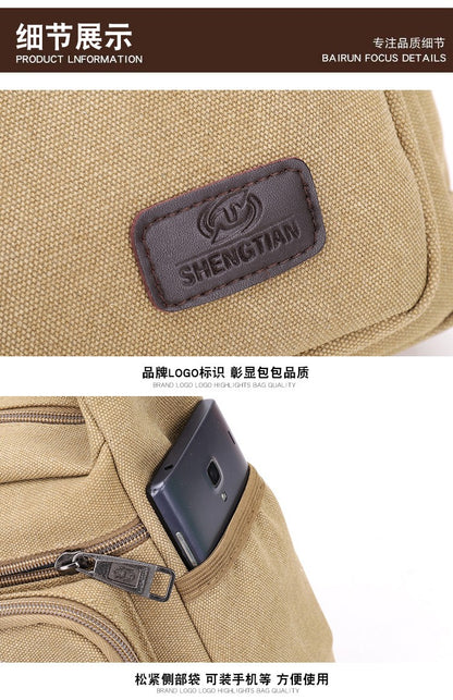 Men's Canvas Messenger Bag Single Shoulder High Quality Crossbody Bag Messenger Bag Commuter Travel Daily Use With Compartment
