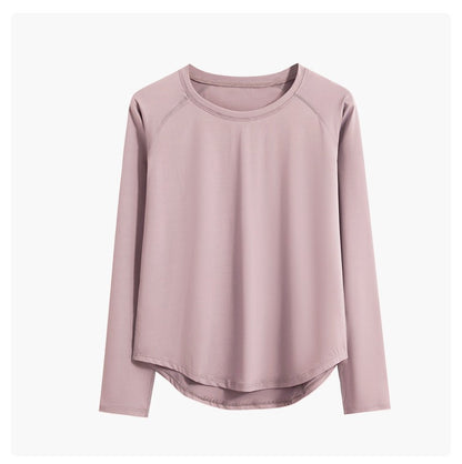 DRUR Long Sleeve Gym Top Women Breathable Quick Dry Workout Tshirt Loose Fit Running Tee Yoga Clothing Sportswear Activewear New