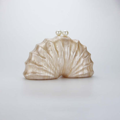 Acrylic champagne shell shape clutch bag Party Prom Stones Handbags Luxury Women Wedding Bridal Clutch Purse Bag