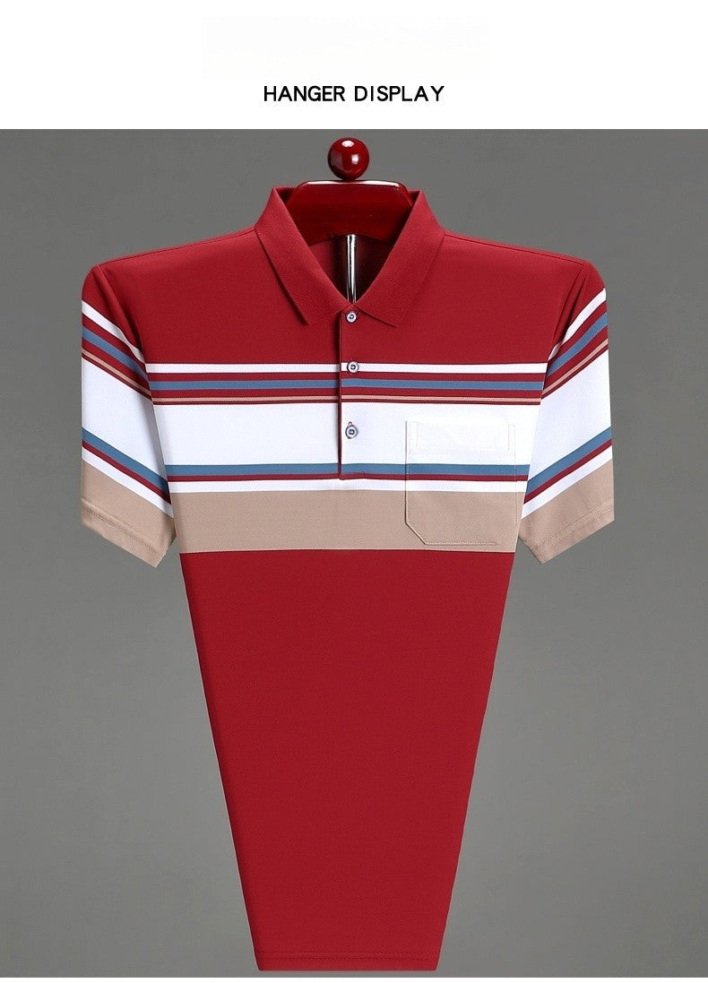 High quality brand men's short sleeved polo shirt summer fashion  striped design youth personalized top casual business T-shirt