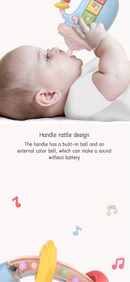 Educational Rattles Toy Musical Feeding Bottle Pacifier Newborn Soft Glue Teether Baby Mobile Rattles Toys Soothing Vocal Music