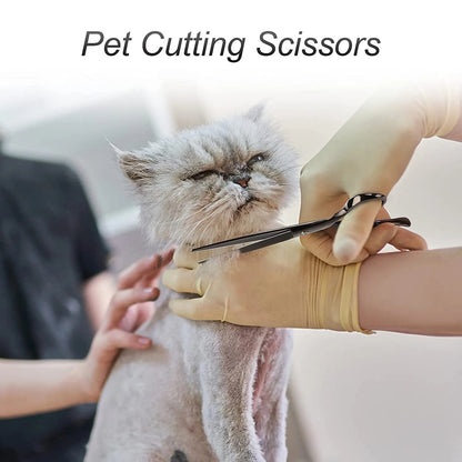 Kit de Tesouras de Aço Inoxidável para Tosa de Animais de Estimação para Destros - Conjunto de 4 Peças com Pontas Redondas de Segurança para Cães e Gatos