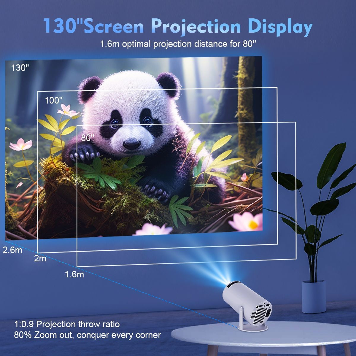 Projetor Magcubic HY300 Pro 4K 260ANSI Android 11 Portátil Dual WiFi6 BT5.0 Cinema ao Ar Livre Home Theater Suporta 720P