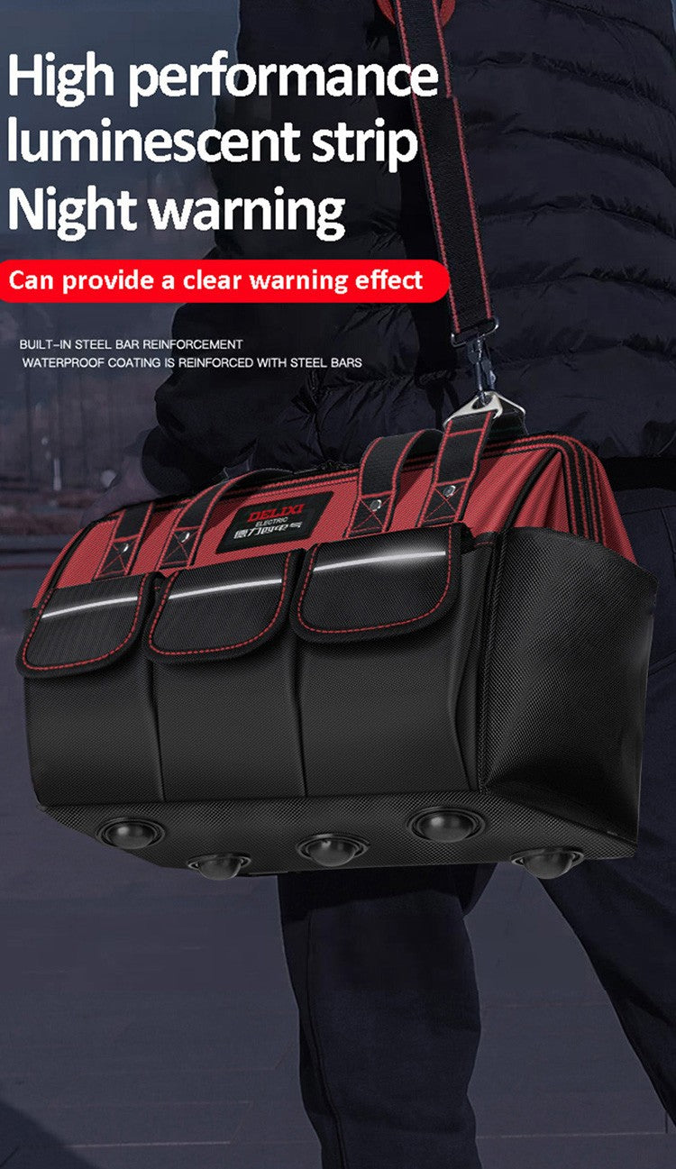 DELIXI ELECTRIC Tool Bag,Multifunctional Waterproof Storage Bags,Suitable for Electricians,Carpenters,Car Mechanics,Homeowners