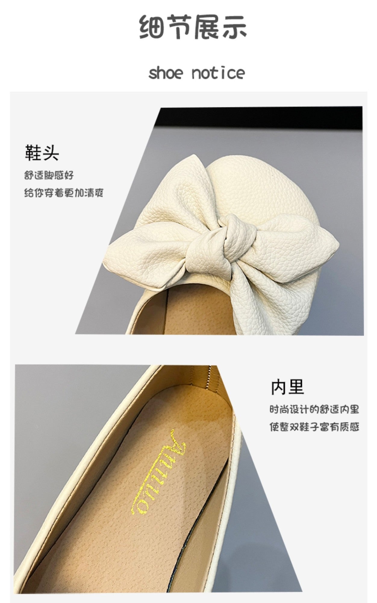 New Luxury Designer Shoes for Women Fashion Butterfly-knot Square Toe Party Leather Ballet Flats Ladies Flat Shoes Loafers Women