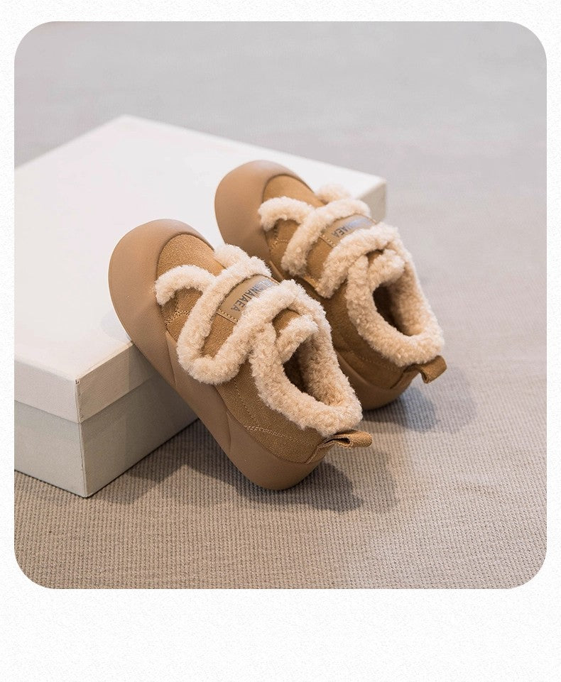 2025 Children's Cotton Shoes Winter New Style Thickened Warm and Comfortable Girls' Soft Bottom Fashion Retro Boys' Casual Shoes