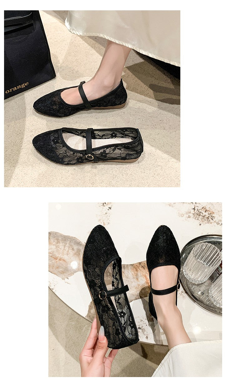 2024 New Women Flats Shoes Summer Ballet Flats Fashion Bow Women Shoes Slip on Sweet Hollow Flat Shoes Female Zapatos De Mujer
