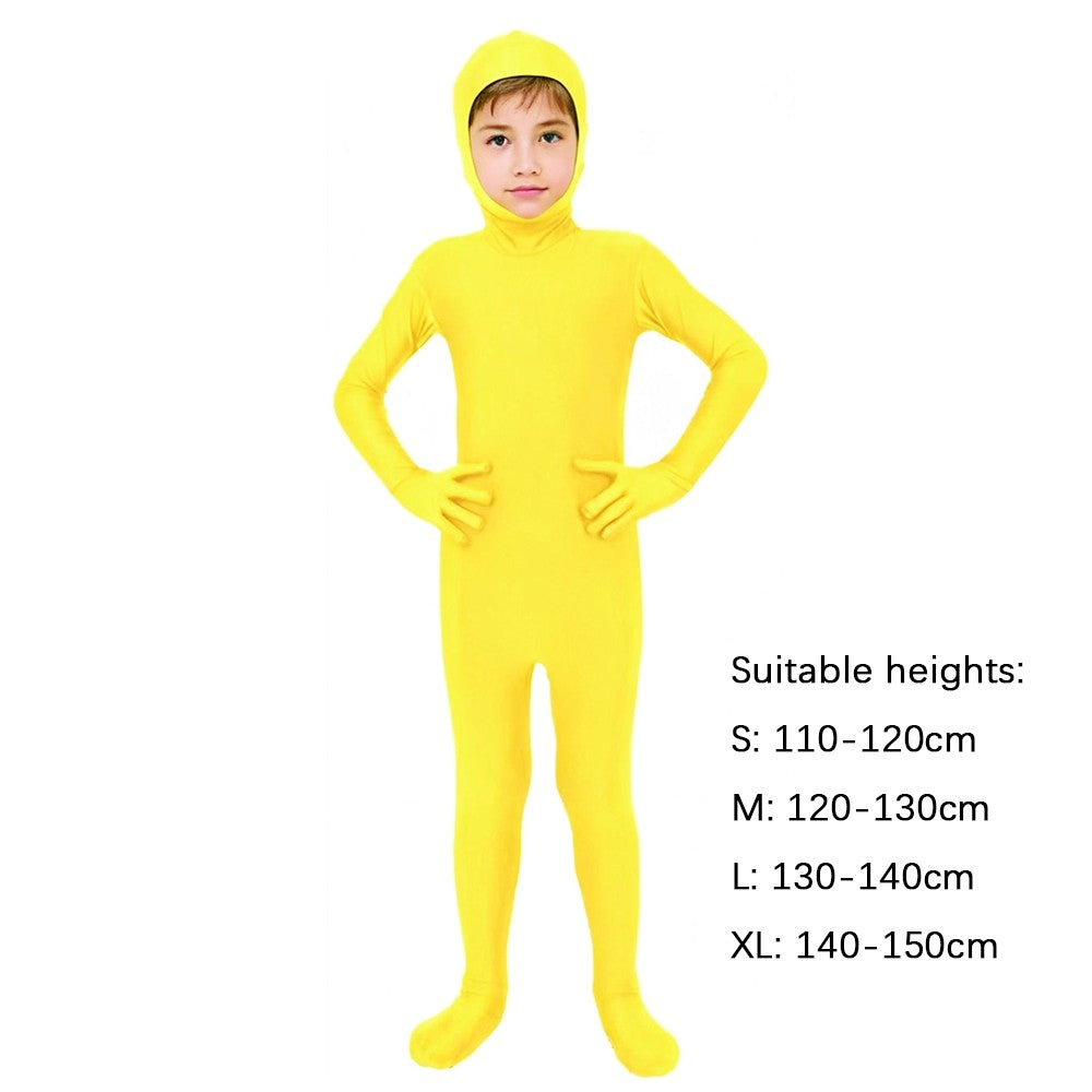 Kids Zentai Invisible Jumpsuit Cosplay Costume Bodysuits Halloween Carnival Skin Tight Suit Spandex Stretch Disappearing