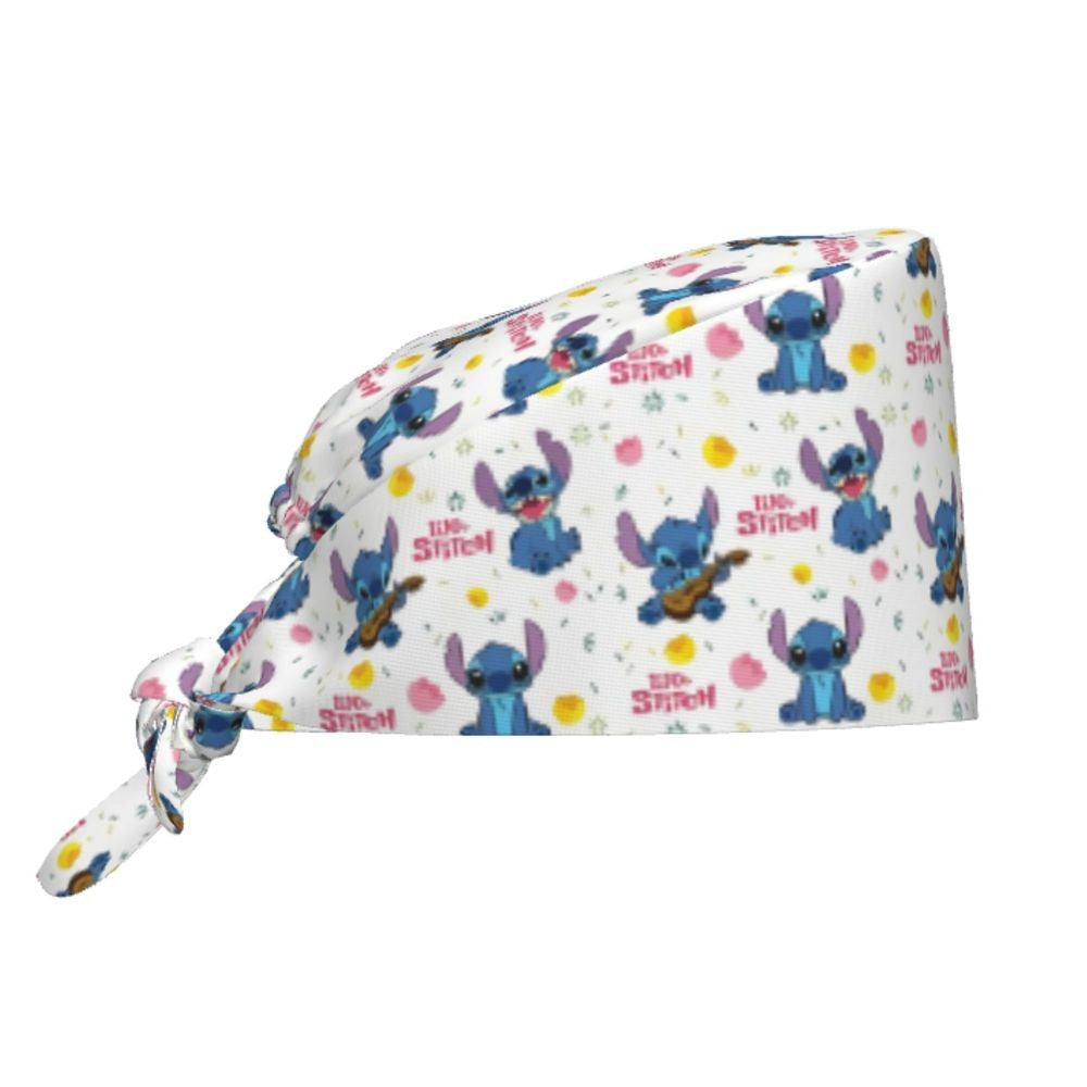Custom Retro Cartoon Cleaning Working Cap Comfortable  Stitch Ohana Scrub Cap Surgicals Hat Nurse Scrubs Hat For Dentist