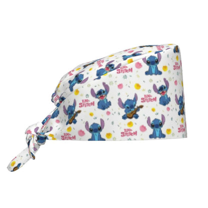 Custom Retro Cartoon Cleaning Working Cap Comfortable  Stitch Ohana Scrub Cap Surgicals Hat Nurse Scrubs Hat For Dentist