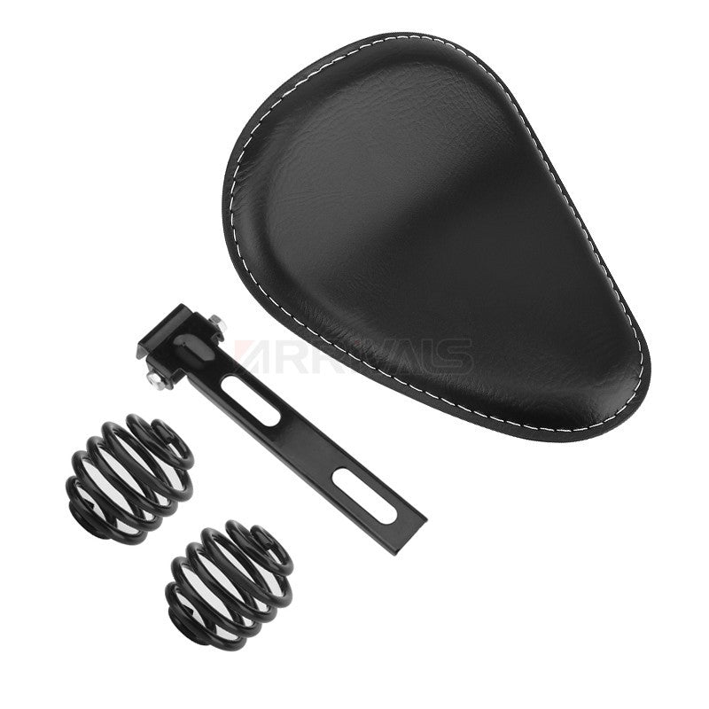 Assento de selim de couro de motocicleta retrô preto de couro solo para Harley Custom Chopper Bobber Honda Yamaha Kawasaki Suzuki