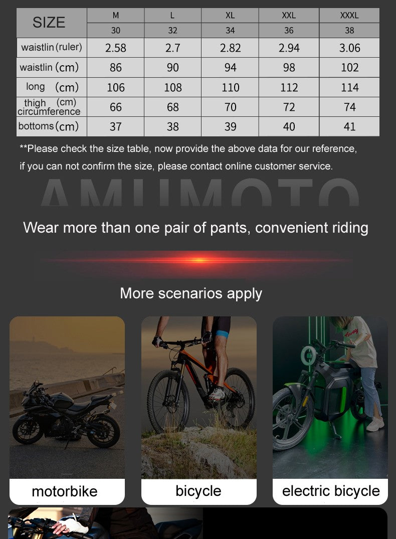 AMU Motorcycle Quick Take Off Waterproof Windproof Thermal Protective Pants Gor Men And Women