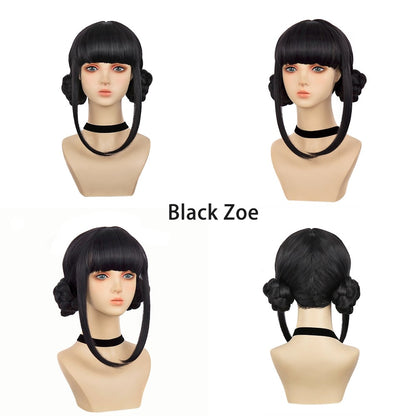 Caçadores de Demônios Anime Kpop? Peruca Zoe Cosplay Sintética Preta Roxa Escura Halloween Natal Festa Diária de Alta Qualidade
