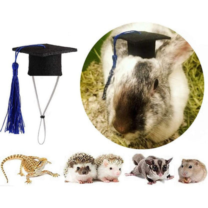 Chapéu de Formatura Pequeno Animal Mini Chapéu de Bacharel com Borla Boné de Estimação Fofo Gravata Borboleta para Gatinho Hamster Acessório de Fantasia para Fotos