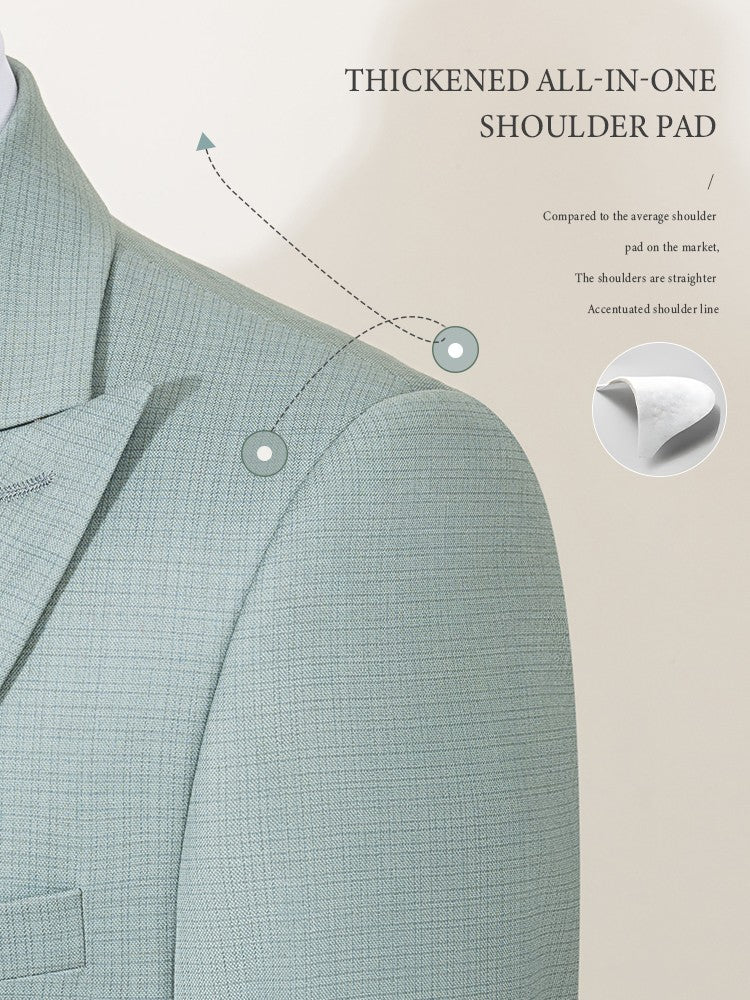 ST Cassy High Quality Men's Suit Summer thin Green  Slim Fit Formal Business Office Men's Suits?jacket+Vest+Pants?