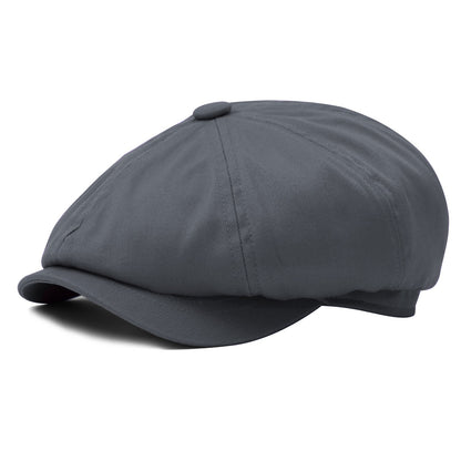 BOTVELA Men's Newsboy Cap Twill Cotton 8 Panel Hat Flat Ivy Cabbie Casual Baker Caps Gatsby Hat Retro Hats Boina Beret for Male