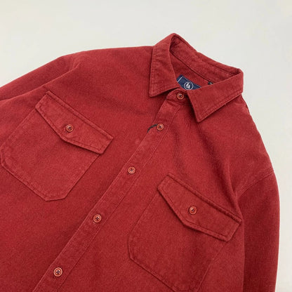 May Khaki heavy cargo double-pocket shirt men's cotton wash wool long-sleeved Japanese vintage loose coat