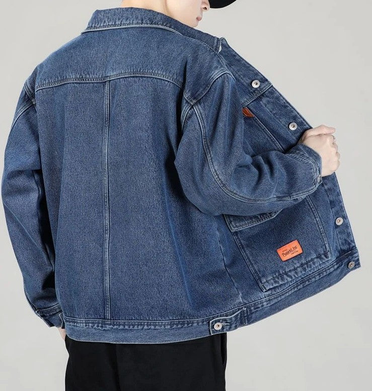 Jeans Coat for Men Padded Wool Denim Jackets Man with Sheep Wide Sleeves Black Warm Padding Original Cowboy New in Big Size G L