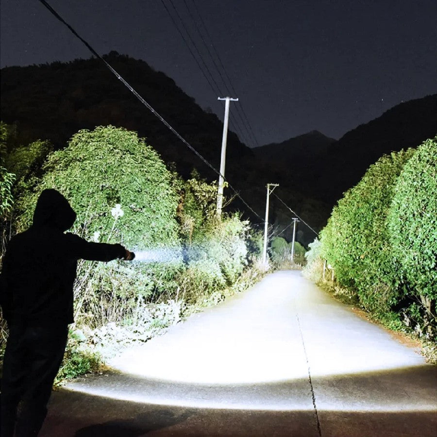 30000000LM High Power LED Flashlight Most Bright Tactical Torch Rechargeable Portable Light Long Shot 5000M Camping Hunting Lamp