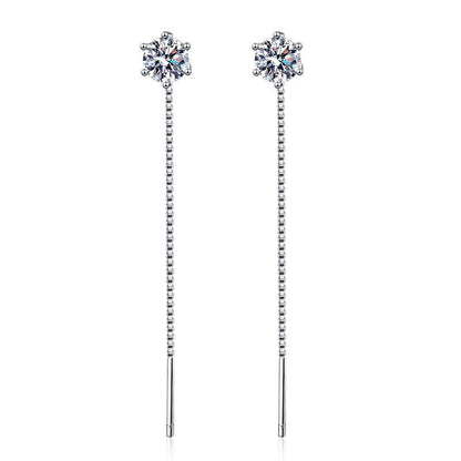 Brincos Pendentes de Moissanite de Dez Quilates para Mulheres, Joia Elegante com Corte Hexagonal, Presente de Luxo para Aniversário e Festas