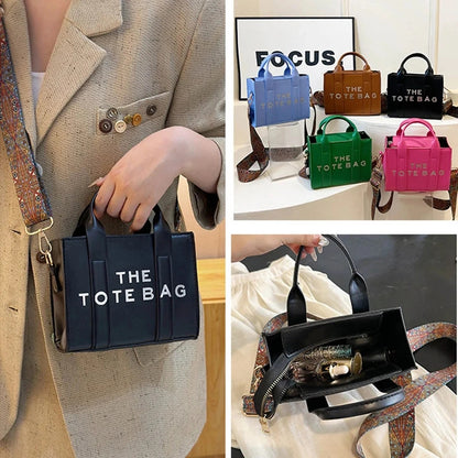 New printed letter tote bag, niche design handbag, European and American fashion crossbody bag, retro shoulder bag