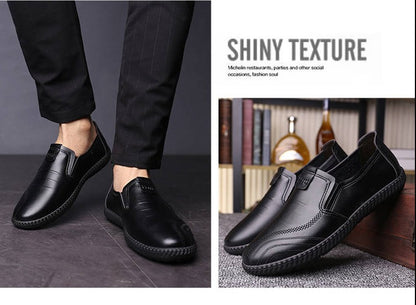 2024 Autumn Casual Men's Shoes Versatile soft leather footwear Fashion comfortable loafers male breathable new flat Zapatos