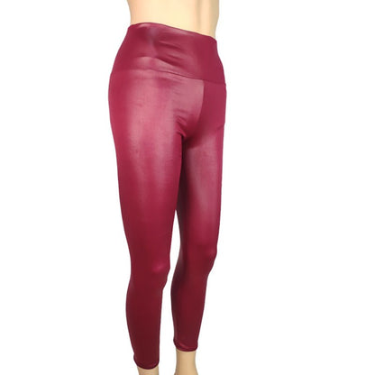 Women Spring Autumn Leggings Pants High Waist Faux Leather Leggings Female Elastic Slim Skinny Sexy Leather Pants Trousers