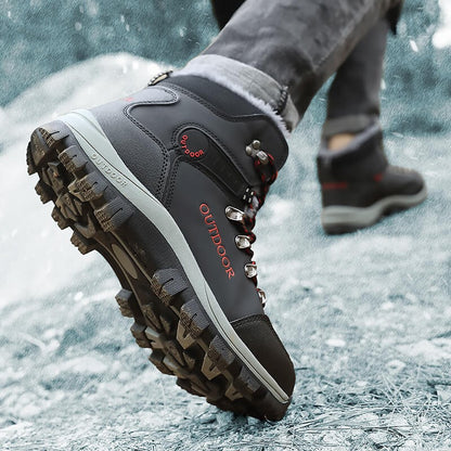 Men's Casual Sneaker Outdoor Sports Men Boots for Men Shoes Comfortable Warm Outdoor Hiking Shoes with Short Plush Men's Shoes