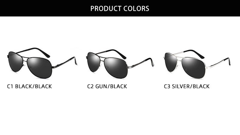 Classic Pilot Polarized Sunglasses Men Women Fashion Metal Aviation Sun Glasses Vintage Black Driving Shades UV400