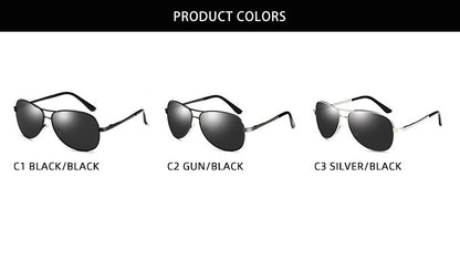 Classic Pilot Polarized Sunglasses Men Women Fashion Metal Aviation Sun Glasses Vintage Black Driving Shades UV400