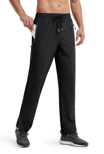 TACVASEN Outdoor Pants Men Quick Dry Straight Running Hiking Pants Elastic Lightweight Yoga Fitness Exercise Sweatpants Joggers