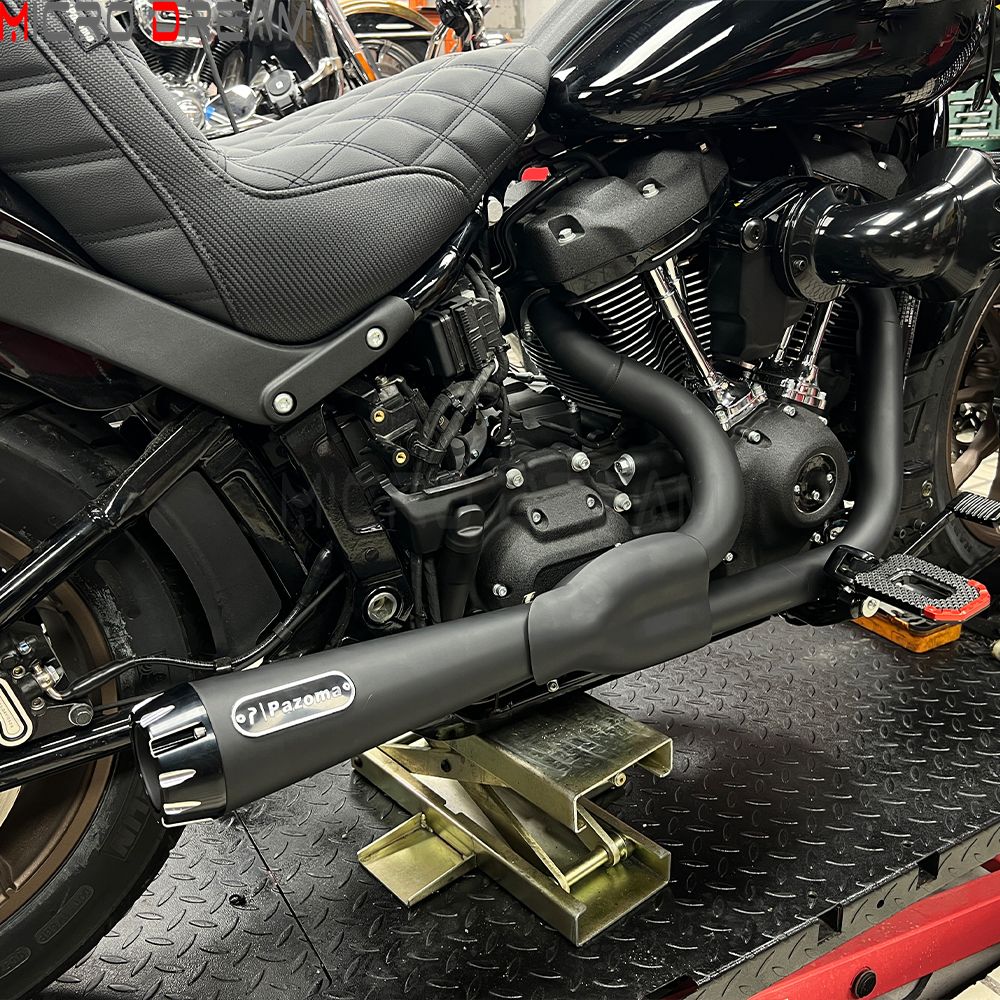 For Harley Softail Low Rider ST FXLRST 117 2025-26 Full Complete Exhaust System Swept-up Muffler Motorcycle Exhaust Pipes 2-In-1