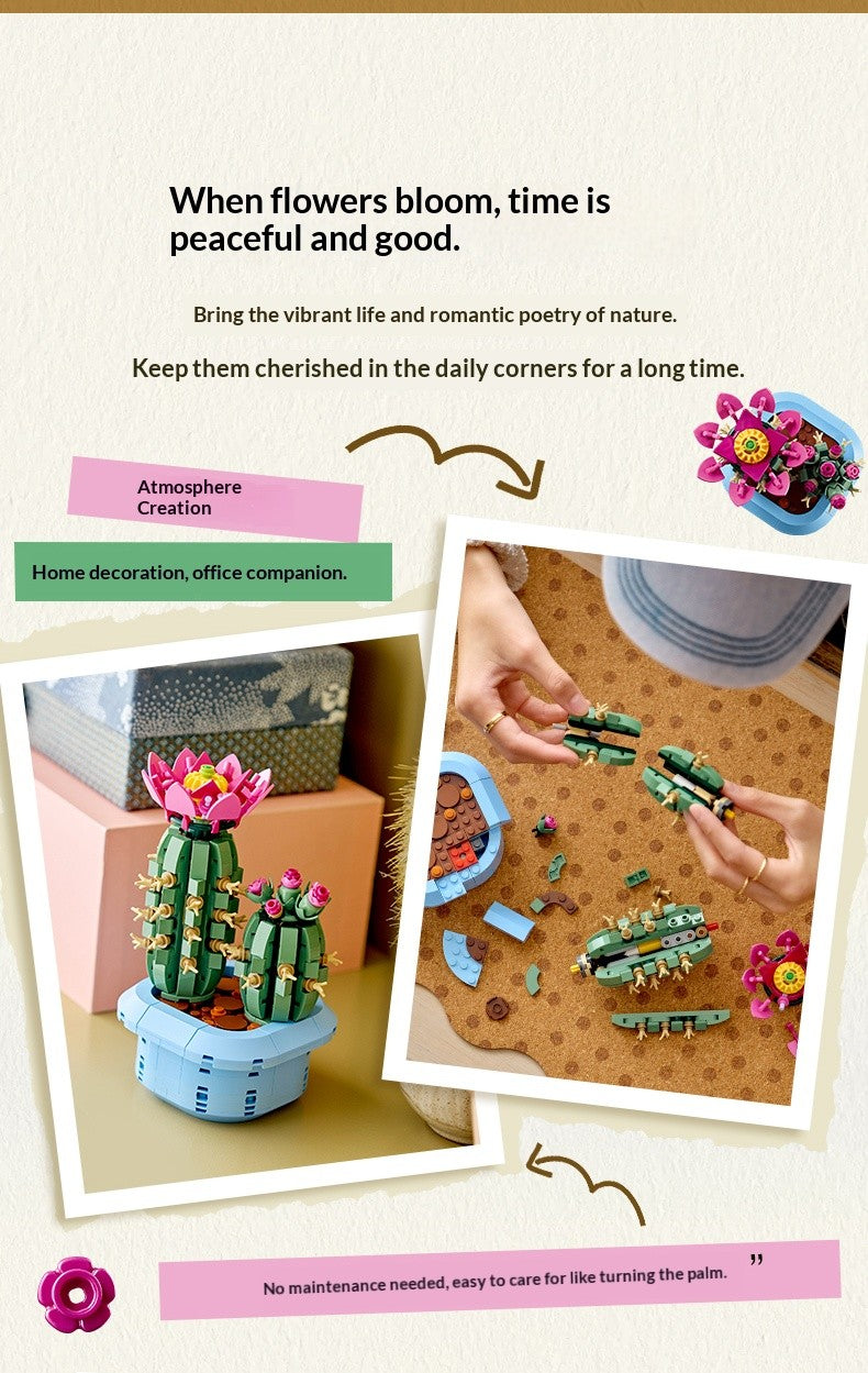 LEGO Blocos de Montar Série Plantas e Flores 11509 Cacto Florido Brinquedo de Quebra-Cabeça para Crianças Menino e Menina Presente