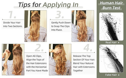 Full Shine PU Clip Hair Extensions Cabelo Humano Remy 100g Extensões Invisíveis Sem Costura de Cabelo Humano Clip-In Cor Balayage Loiro