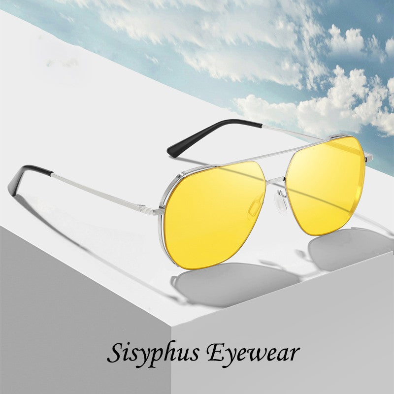 Aviator Sunglasses for Men, Anti-Uv Polarized Sunglasses for Driving, Men's Driving Glasses