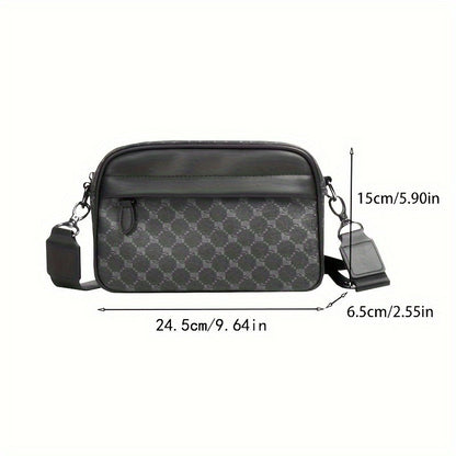 Luxury PU Leather Crossbody Bags Men Fashion Plaid Men Shoulder Bag Business Messenger Bag Mens Handbag Satchels Tote Purse