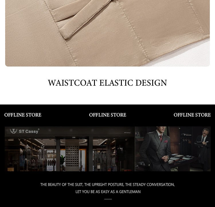 ST Cassy new 2 buttons on suit modern design mens office wear blazer coustime homme luxe Bead edge craftsmanship