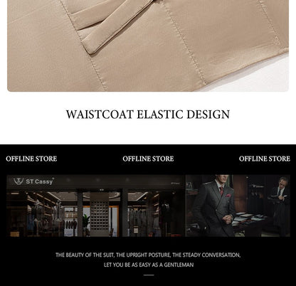 ST Cassy new 2 buttons on suit modern design mens office wear blazer coustime homme luxe Bead edge craftsmanship